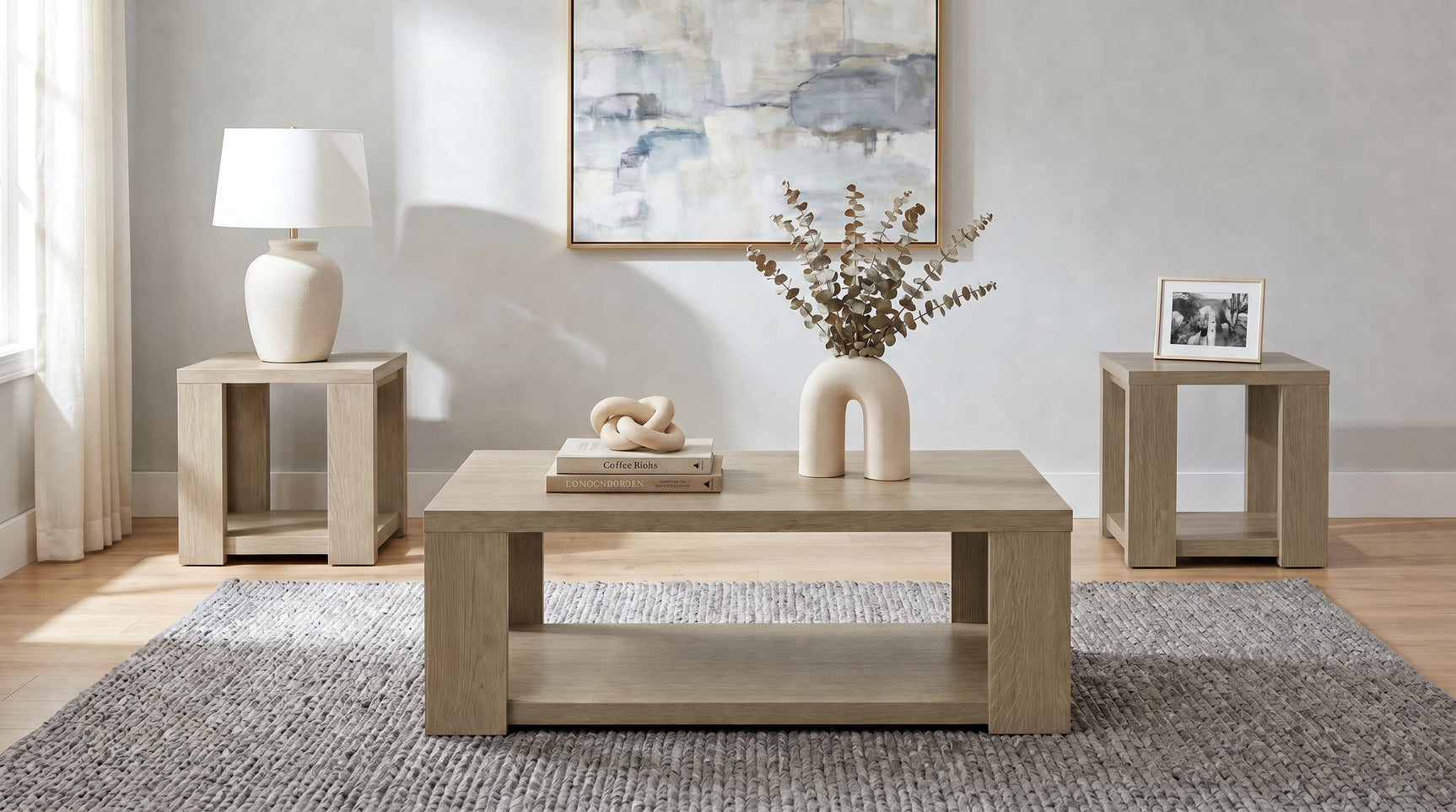 Pavone Latte Coffee Table Set - Ornate Home