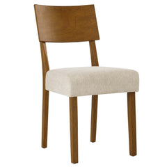Pax Acorn Heathered Weave Light Beige Wood Dining Side Chairs (Set of 2) - Ornate Home