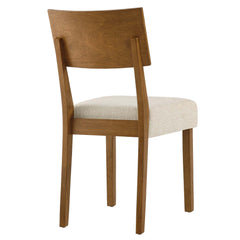 Pax Acorn Heathered Weave Light Beige Wood Dining Side Chairs (Set of 2) - Ornate Home