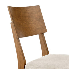 Pax Acorn Heathered Weave Light Beige Wood Dining Side Chairs (Set of 2) - Ornate Home