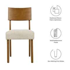 Pax Acorn Heathered Weave Light Beige Wood Dining Side Chairs (Set of 2) - Ornate Home