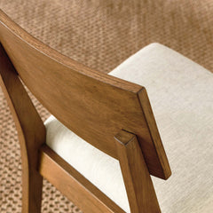 Pax Acorn Heathered Weave Light Beige Wood Dining Side Chairs (Set of 2) - Ornate Home