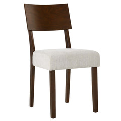 Pax Walnut/Heathered Weave Ivory Wood Dining Side Chairs (Set of 2) - Ornate Home