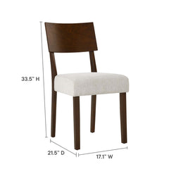Pax Walnut/Heathered Weave Ivory Wood Dining Side Chairs (Set of 2) - Ornate Home