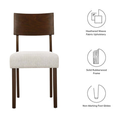 Pax Walnut/Heathered Weave Ivory Wood Dining Side Chairs (Set of 2) - Ornate Home