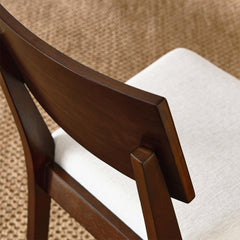 Pax Walnut/Heathered Weave Ivory Wood Dining Side Chairs (Set of 2) - Ornate Home