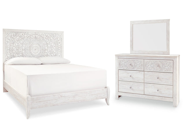 Paxberry King Panel Bedroom Set with Dresser and Mirror - Ornate Home