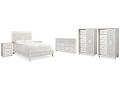 Paxberry Queen Panel Bedroom Set with Dresser, 2 Chests and 2 Nightstands - Ornate Home