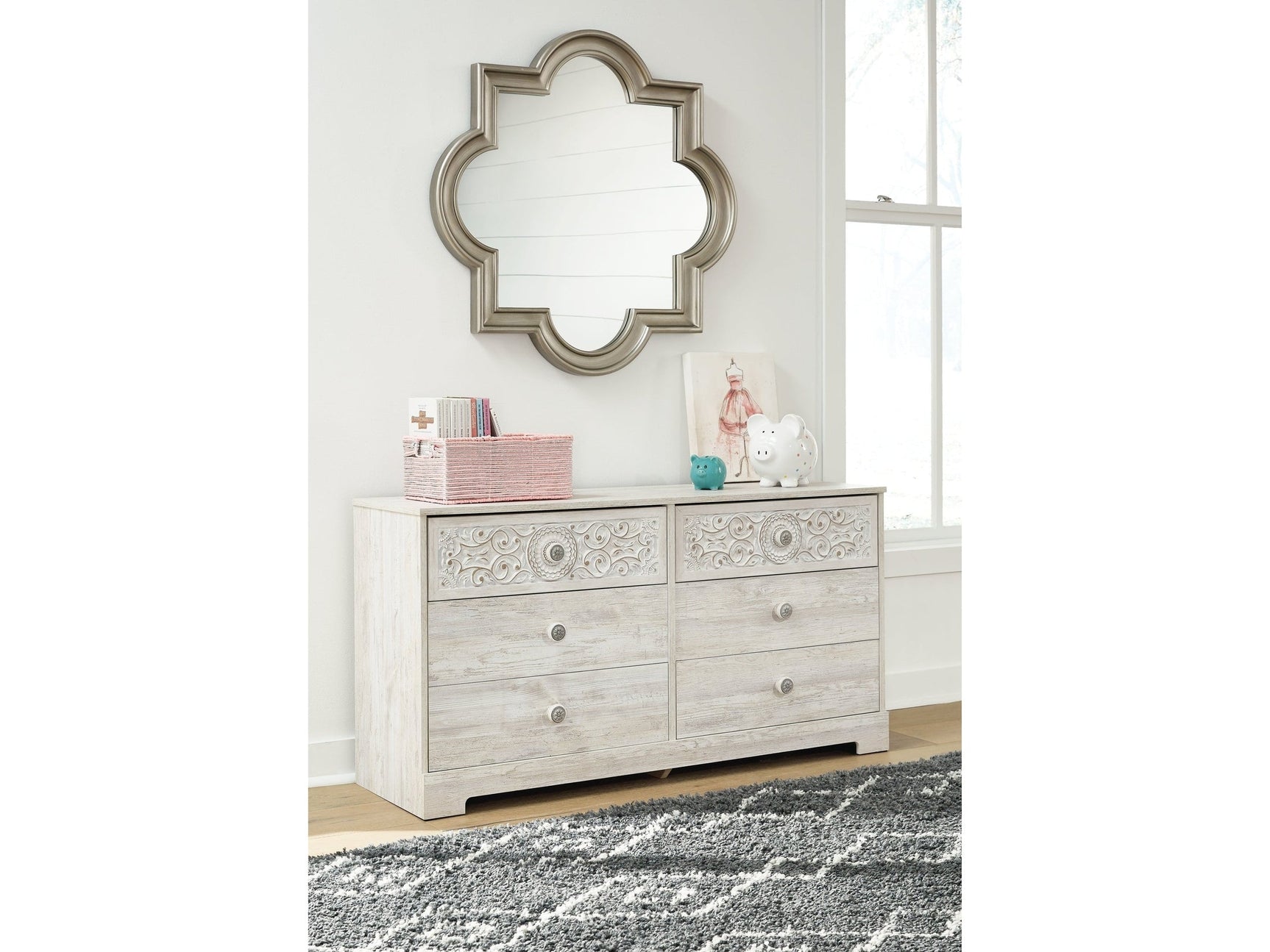 Paxberry Whitewash Dresser (Online Special Price) (28.78" H) - Ornate Home