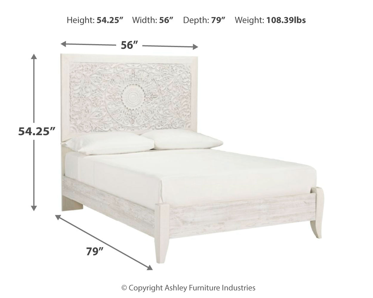 Paxberry Whitewash Full Panel Bed (Online Special Price) - Ornate Home