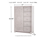 Paxberry Whitewash Full Panel Bedroom Set with Dresser, Mirror and Chest - Ornate Home