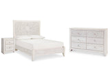 Paxberry Whitewash Full Panel Bedroom Set with Dresser and Nightstand (Online Special Price) - Ornate Home