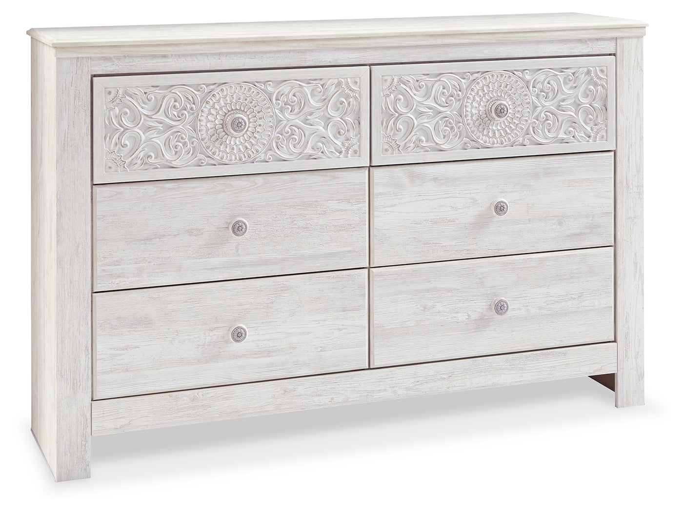 Paxberry Whitewash Full Panel Bedroom Set with Dresser and Nightstand (Online Special Price) - Ornate Home