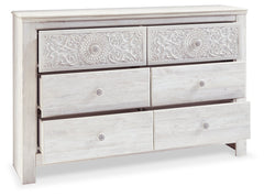 Paxberry Whitewash Full Panel Bedroom Set with Dresser and Nightstand - Ornate Home