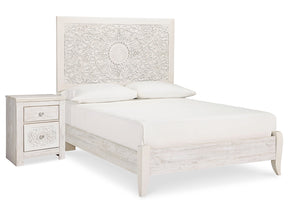 Paxberry Whitewash Full Panel Bedroom Set with Nightstand - Ornate Home