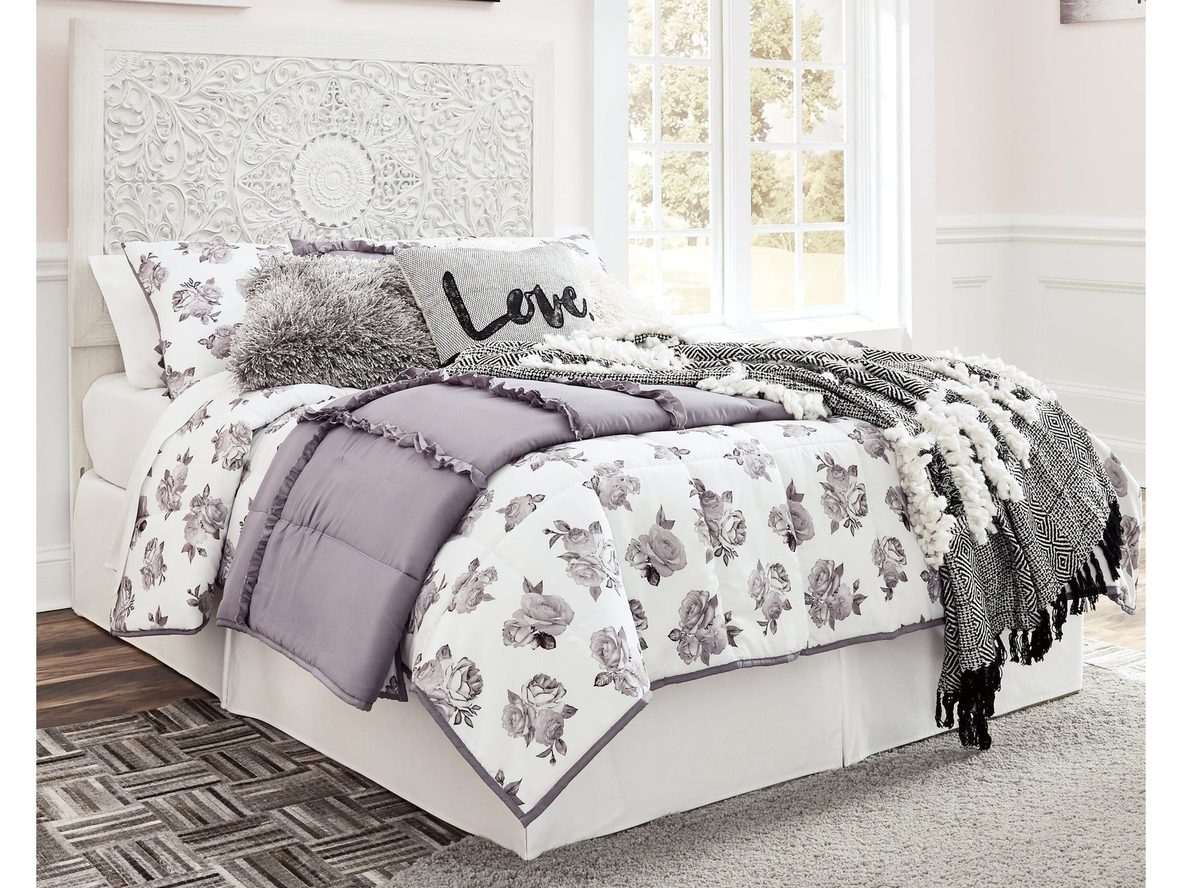 Paxberry Whitewash Full Panel Headboard - Ornate Home