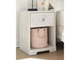 Paxberry Whitewash One Drawer Nightstand - Ornate Home