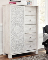 Paxberry Whitewash Queen Panel Bedroom Set with Chest - Ornate Home