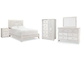 Paxberry Whitewash Queen Panel Bedroom Set with Dresser, Mirror, Chest and Nightstand (Online Special Price) - Ornate Home