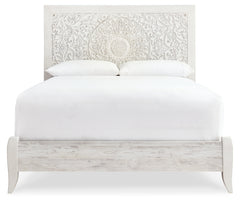 Paxberry Whitewash Queen Panel Bedroom Set with Dresser, Mirror, Chest and Nightstand - Ornate Home