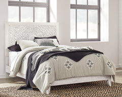 Paxberry Whitewash Queen Panel Bedroom Set with Dresser, Mirror, Chest and Nightstand - Ornate Home