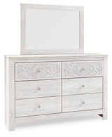 Paxberry Whitewash Queen Panel Bedroom Set with Dresser, Mirror and Nightstand - Ornate Home