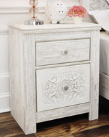 Paxberry Whitewash Queen Panel Bedroom Set with Dresser, Mirror and Nightstand - Ornate Home