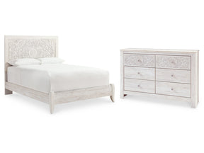 Paxberry Whitewash Queen Panel Bedroom Set with Dresser - Ornate Home