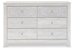 Paxberry Whitewash Queen Panel Bedroom Set with Dresser and Chest - Ornate Home
