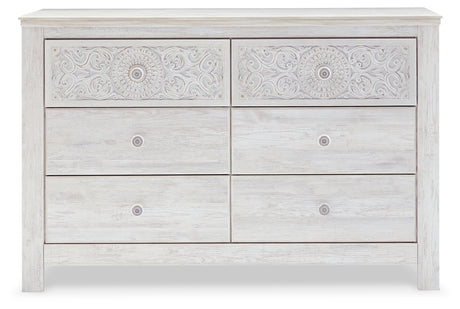 Paxberry Whitewash Queen Panel Bedroom Set with Dresser and Chest - Ornate Home