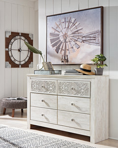 Paxberry Whitewash Queen Panel Bedroom Set with Dresser and Chest - Ornate Home