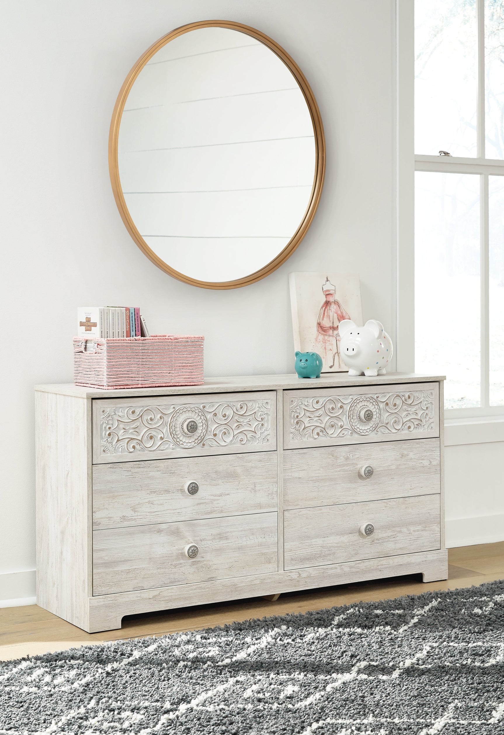 Paxberry Whitewash Six Drawer Dresser (Online Special Price) - Ornate Home