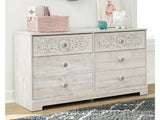 Paxberry Whitewash Six Drawer Dresser - Ornate Home