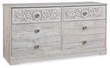 Paxberry Whitewash Six Drawer Dresser - Ornate Home