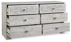 Paxberry Whitewash Six Drawer Dresser - Ornate Home