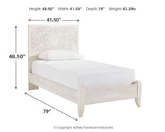 Paxberry Whitewash Twin Panel Bed - Ornate Home