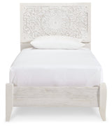 Paxberry Whitewash Twin Panel Bedroom Set with Nightstand - Ornate Home