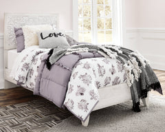 Paxberry Whitewash Twin Panel Bedroom Set with Nightstand - Ornate Home