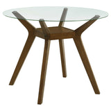 Paxton Brown Round 48-inch Glass Top Counter Height Dining Table - Ornate Home
