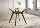 Paxton Brown Round 48-inch Glass Top Counter Height Dining Table - Ornate Home