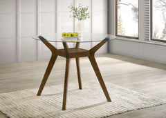 Paxton Brown Round 48-inch Glass Top Counter Height Dining Table - Ornate Home