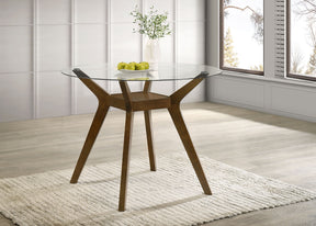 Paxton Brown Round 48-inch Glass Top Counter Height Dining Table - Ornate Home