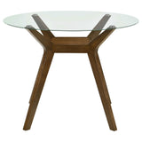Paxton Brown Round 48-inch Glass Top Counter Height Dining Table - Ornate Home