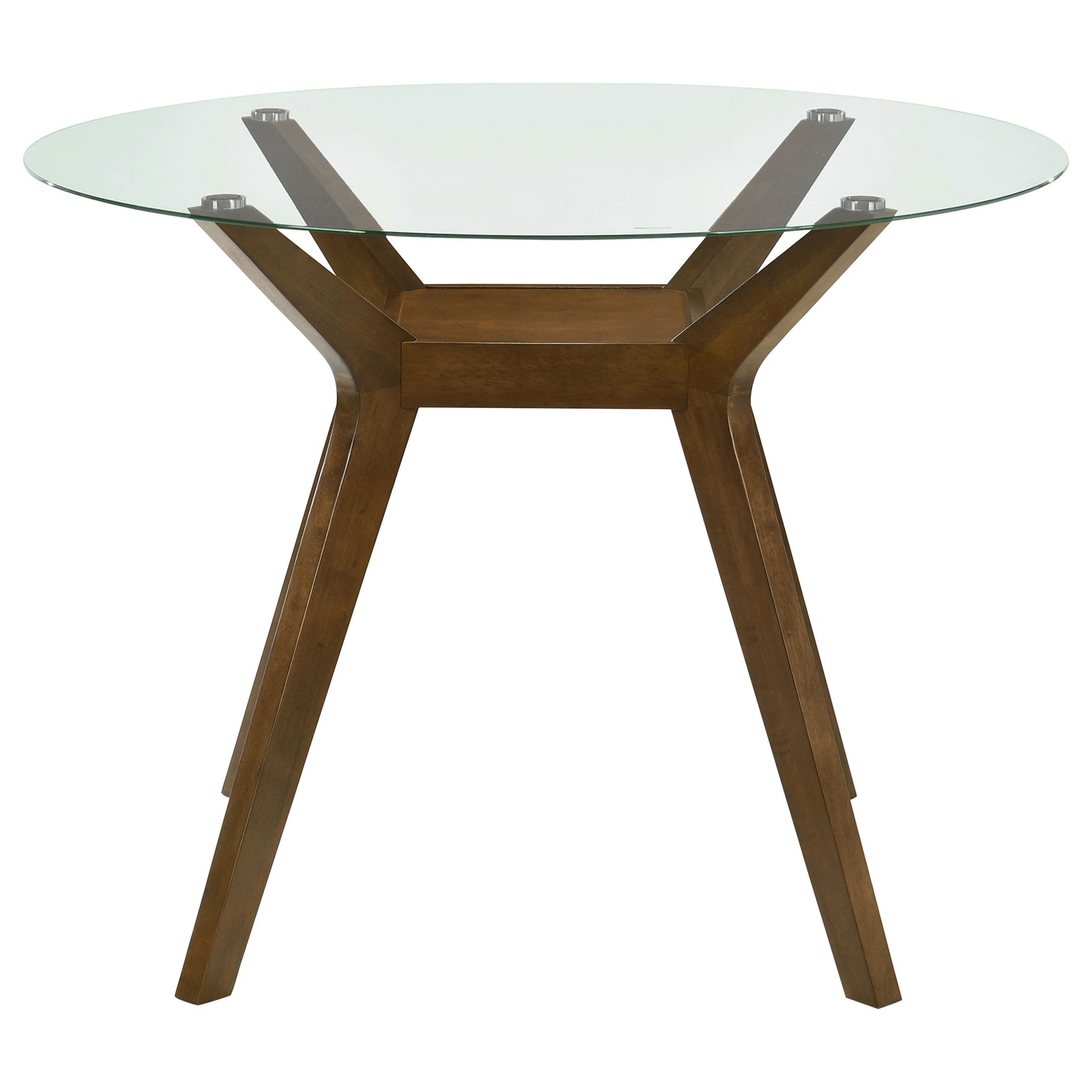 Paxton Brown Round 48-inch Glass Top Counter Height Dining Table - Ornate Home
