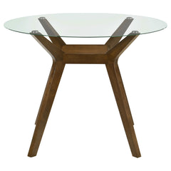 Paxton Brown Round 48-inch Glass Top Counter Height Dining Table - Ornate Home