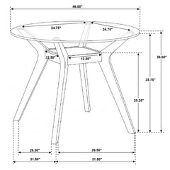 Paxton Brown Round 48-inch Glass Top Counter Height Dining Table - Ornate Home
