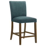 Paxton Brown/Teal Blue 5-piece Round Glass Top Counter Height Dining Set - Ornate Home