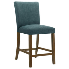 Paxton Brown/Teal Blue 5-piece Round Glass Top Counter Height Dining Set - Ornate Home