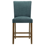 Paxton Brown/Teal Blue 5-piece Round Glass Top Counter Height Dining Set - Ornate Home