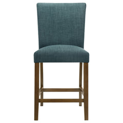 Paxton Brown/Teal Blue 5-piece Round Glass Top Counter Height Dining Set - Ornate Home